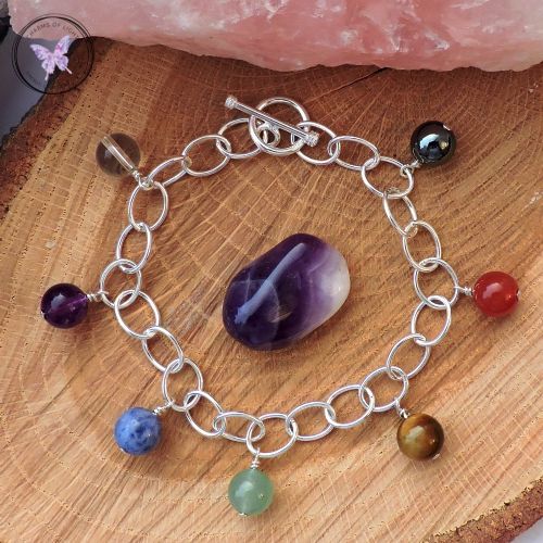 Sterling Silver Chakra Charm Bracelet